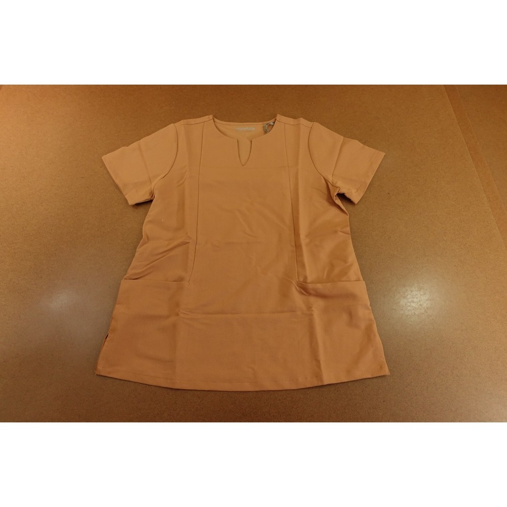 Mandala Womens Size Small Ochre Short Sleeve Notch Neck Scrub Top NWT